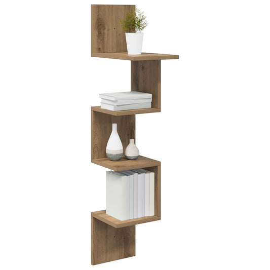 Wall Shelf Wall-Mounted Brown 32 x 21 x107 cm Engineered Wood