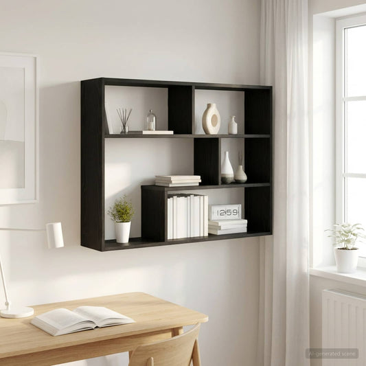 Wall Shelf Wall-Mounted Black Oak 95 x 20 x 69.5 cm