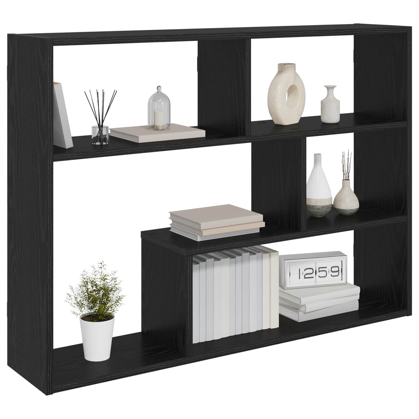 Wall Shelf Wall-Mounted Black Oak 95 x 20 x 69.5 cm