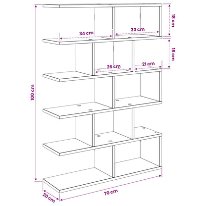 Wall Shelf Artisan Oak 70 x 20 x 100 cm Engineered Wood