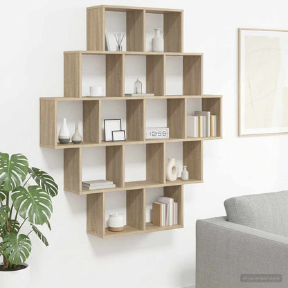 Wall Shelf Sonoma Oak 120 x 20 x 136 cm Engineered Wood
