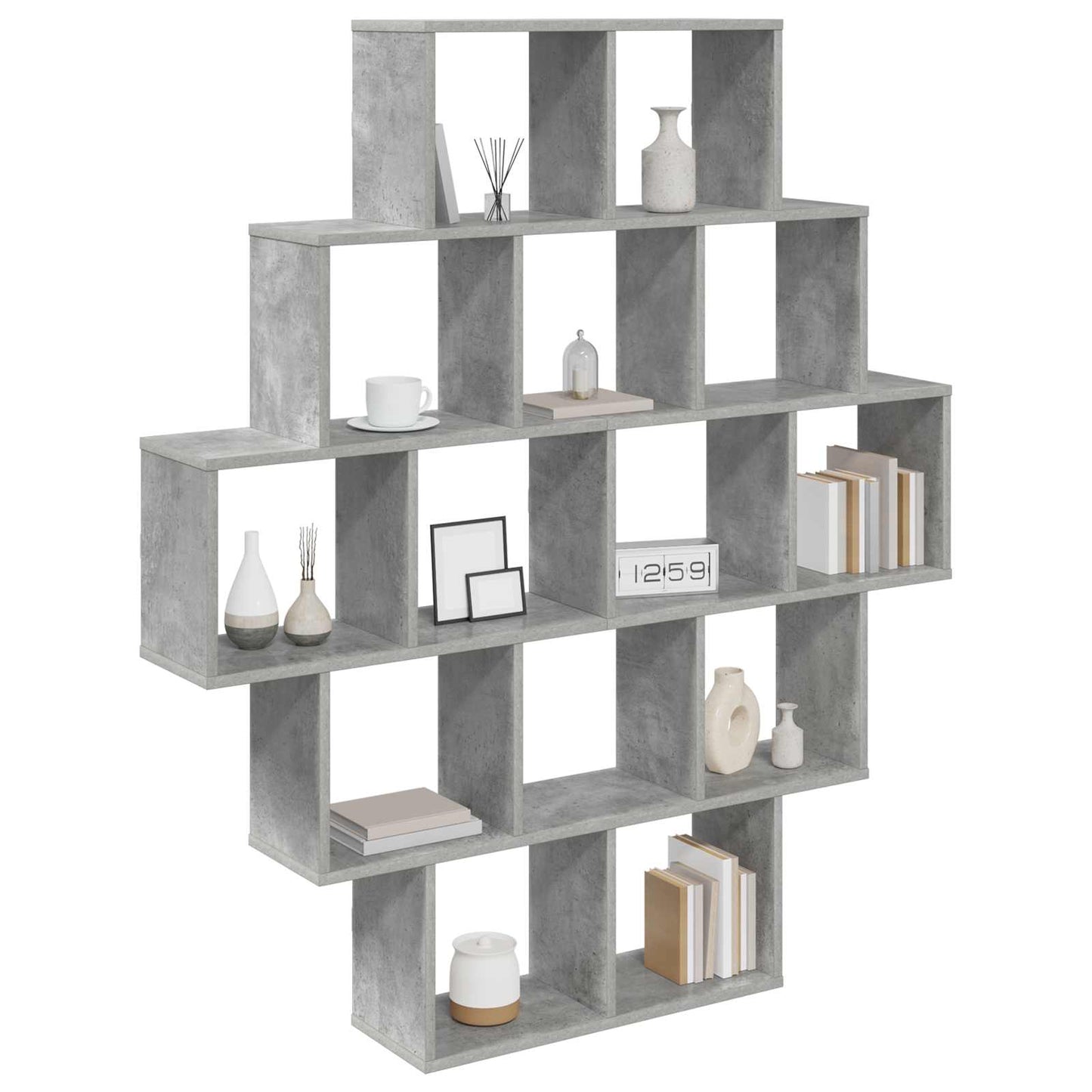 Wall Shelf Concrete Grey 120 x 20 x 136 cm Engineered Wood