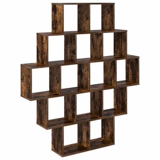 Wall Shelf Smoked Oak 120 x 20 x 136 cm Engineered Wood