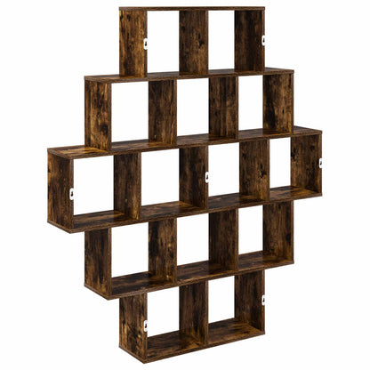 Wall Shelf Smoked Oak 120 x 20 x 136 cm Engineered Wood