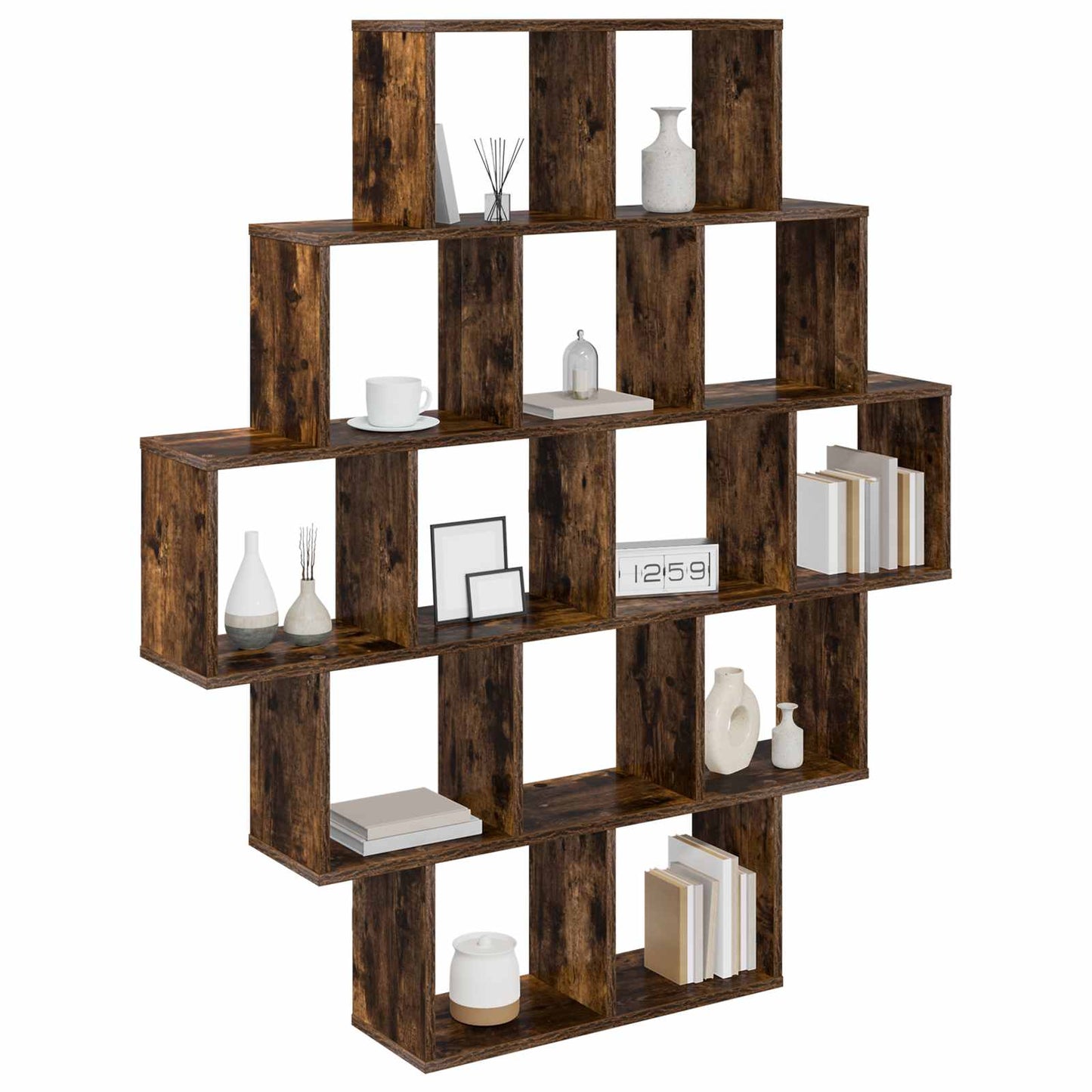 Wall Shelf Smoked Oak 120 x 20 x 136 cm Engineered Wood