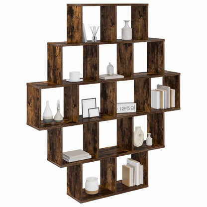 Wall Shelf Smoked Oak 120 x 20 x 136 cm Engineered Wood