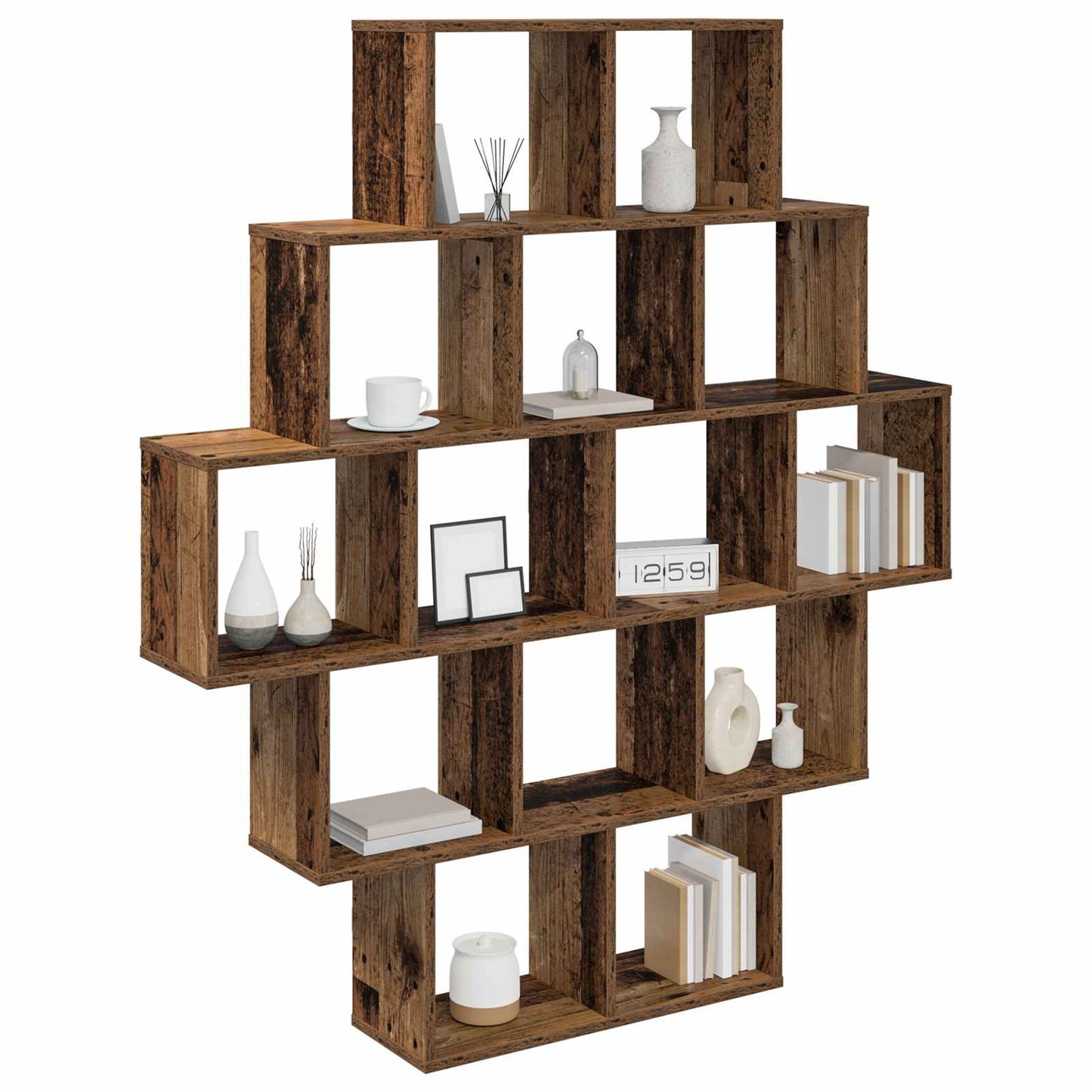 Wall Shelf Old Wood 120 x 20 x 136 cm Engineered Wood
