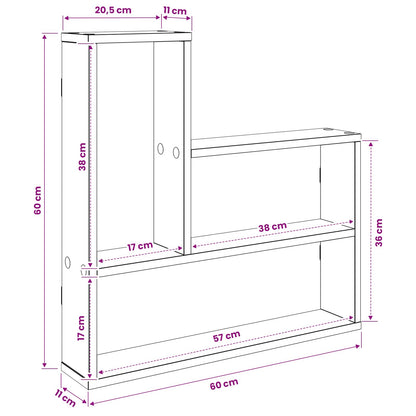 Wall Shelf Old Wood 60 x 11 x 60 cm Engineered Wood