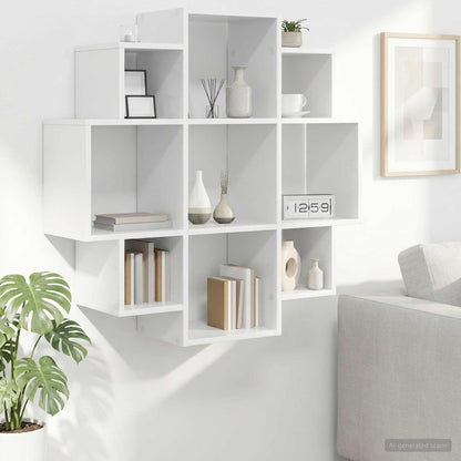 Wall Shelf White 90 x 25 x 90 cm Engineered Wood