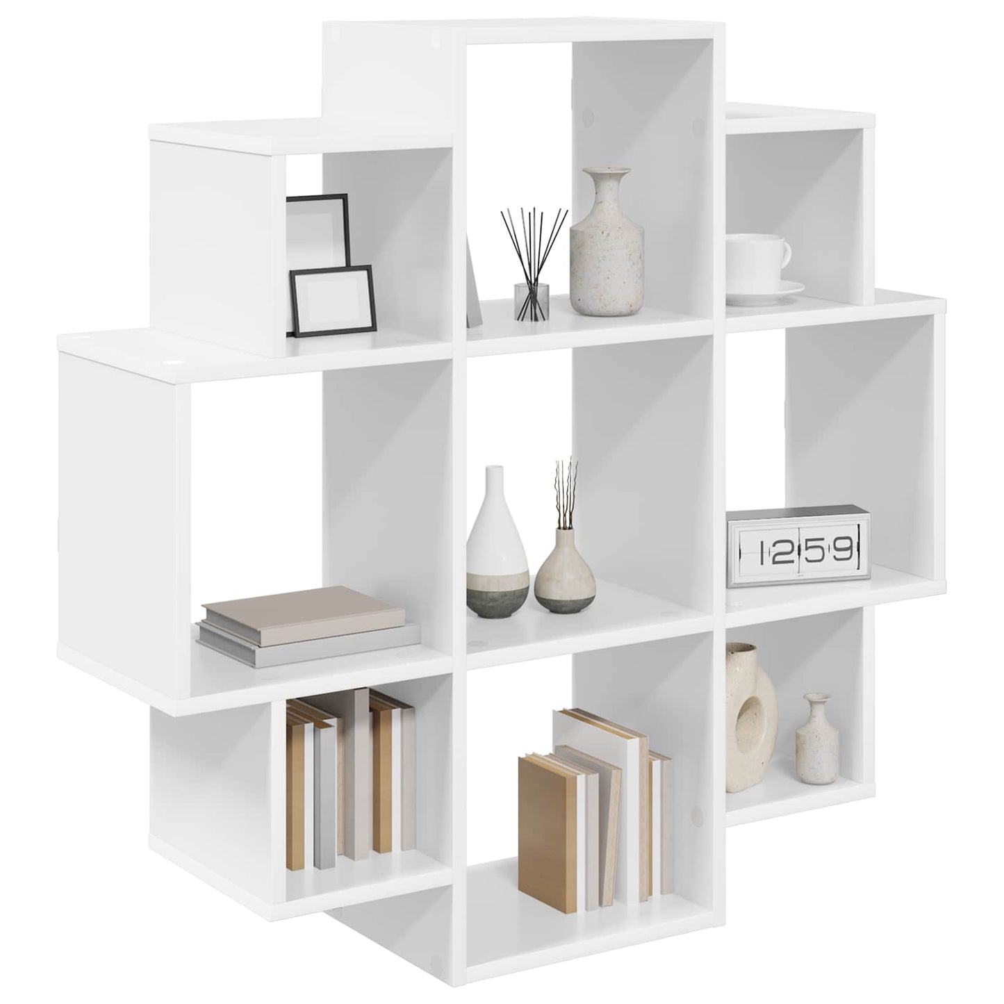 Wall Shelf White 90 x 25 x 90 cm Engineered Wood