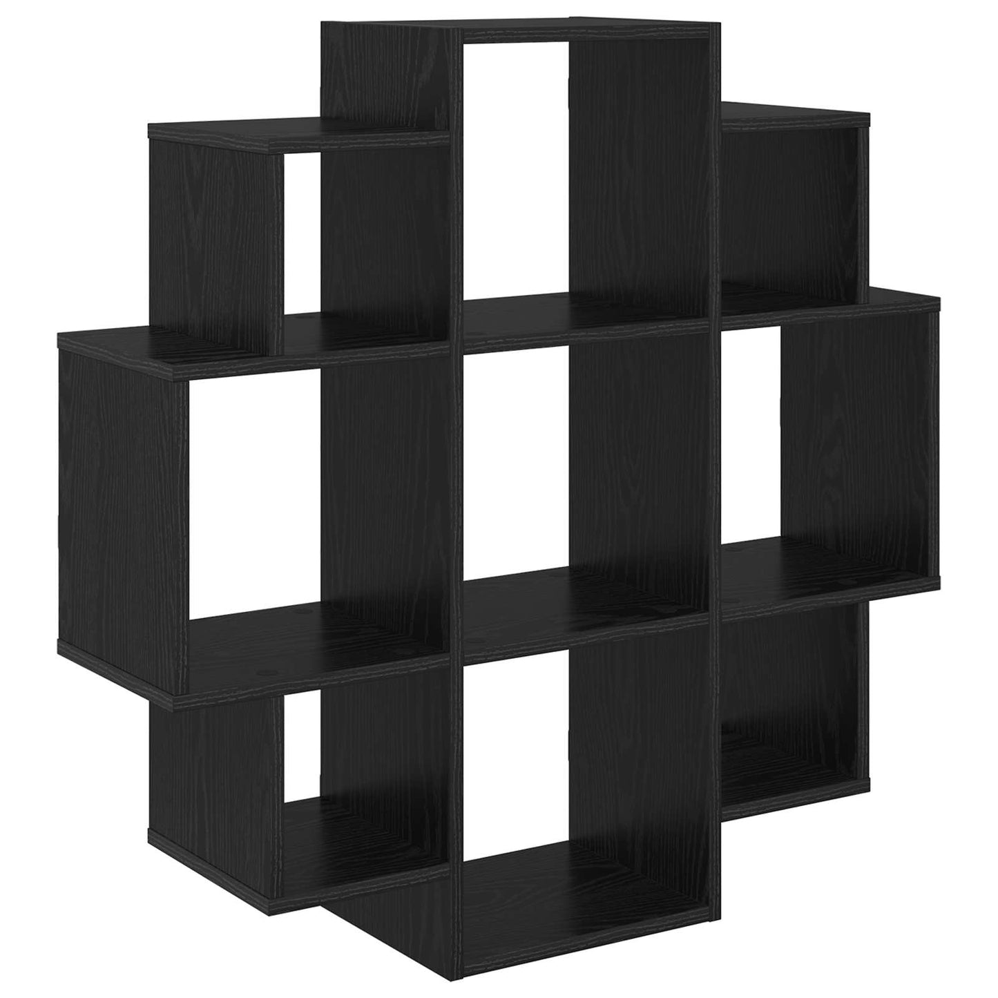 Wall Shelf Black Oak 90 x 25 x 90 cm Engineered Wood