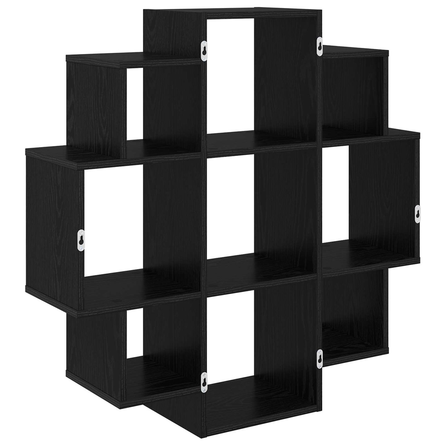 Wall Shelf Black Oak 90 x 25 x 90 cm Engineered Wood