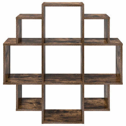 Wall Shelf Smoked Oak 90 x 25 x 90 cm Engineered Wood
