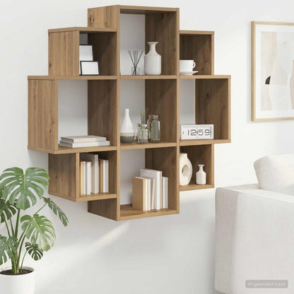 Wall Shelf Artisan Oak 90 x 25 x 90 cm Engineered Wood