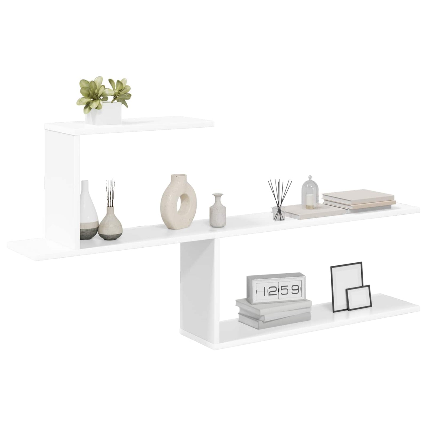 Wall Shelf White 122 x 18 x 60 cm Engineered Wood