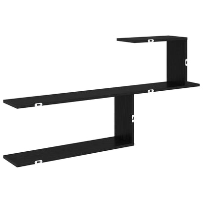 Wall Shelf Black Oak 122 x 18 x 60 cm Engineered Wood