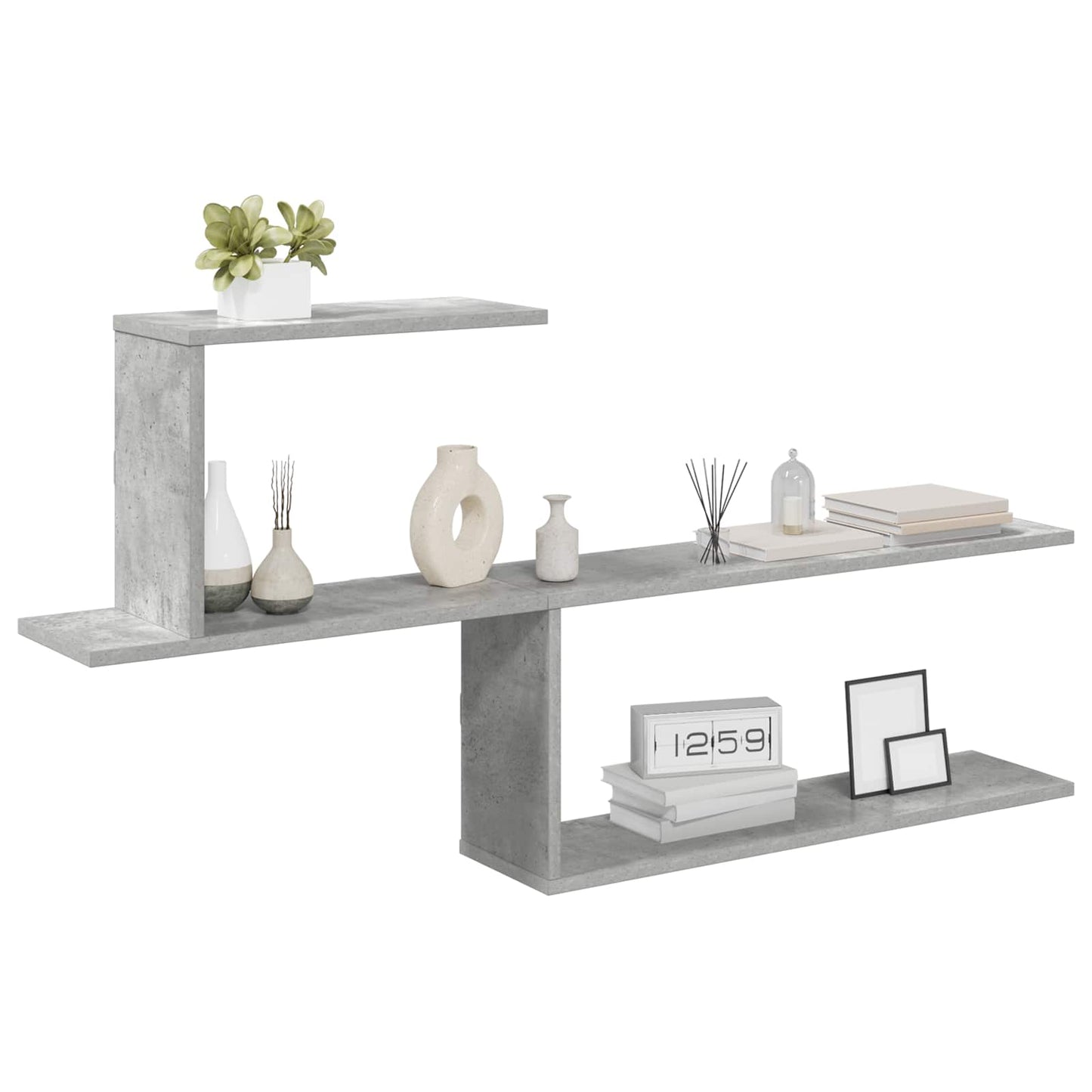 Wall Shelf Concrete Grey 122 x 18 x 60 cm Engineered Wood
