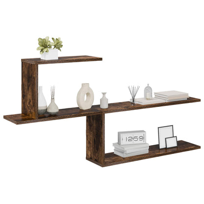 Wall Shelf Smoked Oak 122 x 18 x 60 cm Engineered Wood