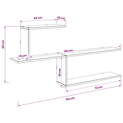 Wall Shelf Artisan Oak 122 x 18 x 60 cm Engineered Wood