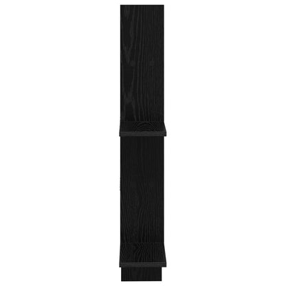 Wall Shelf Black Oak 61 x 15 x 102 cm Engineered Wood