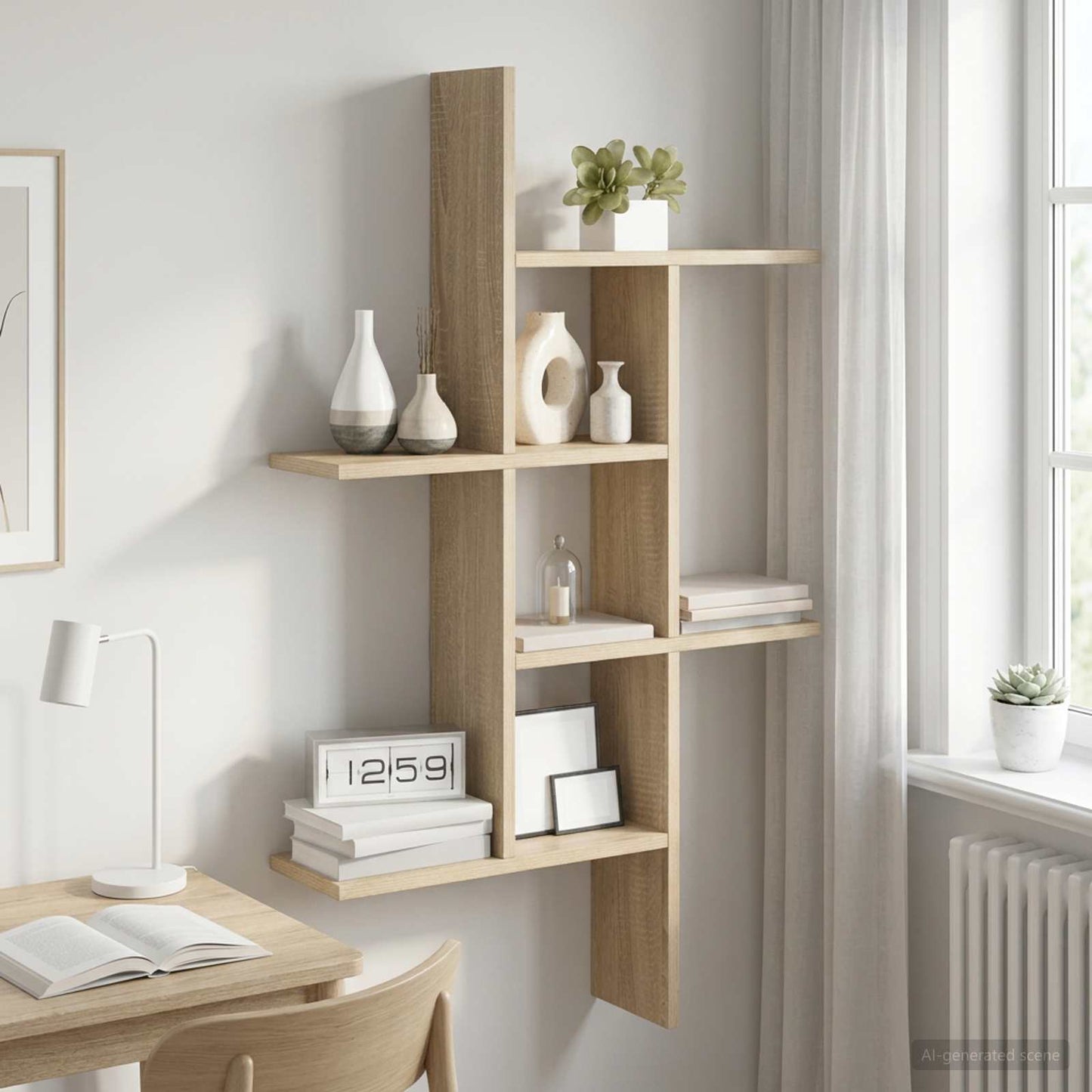 Wall Shelf Sonoma Oak 61 x 15 x 102 cm Engineered Wood