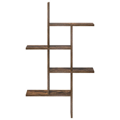 Wall Shelf Smoked Oak 61 x 15 x 102 cm Engineered Wood