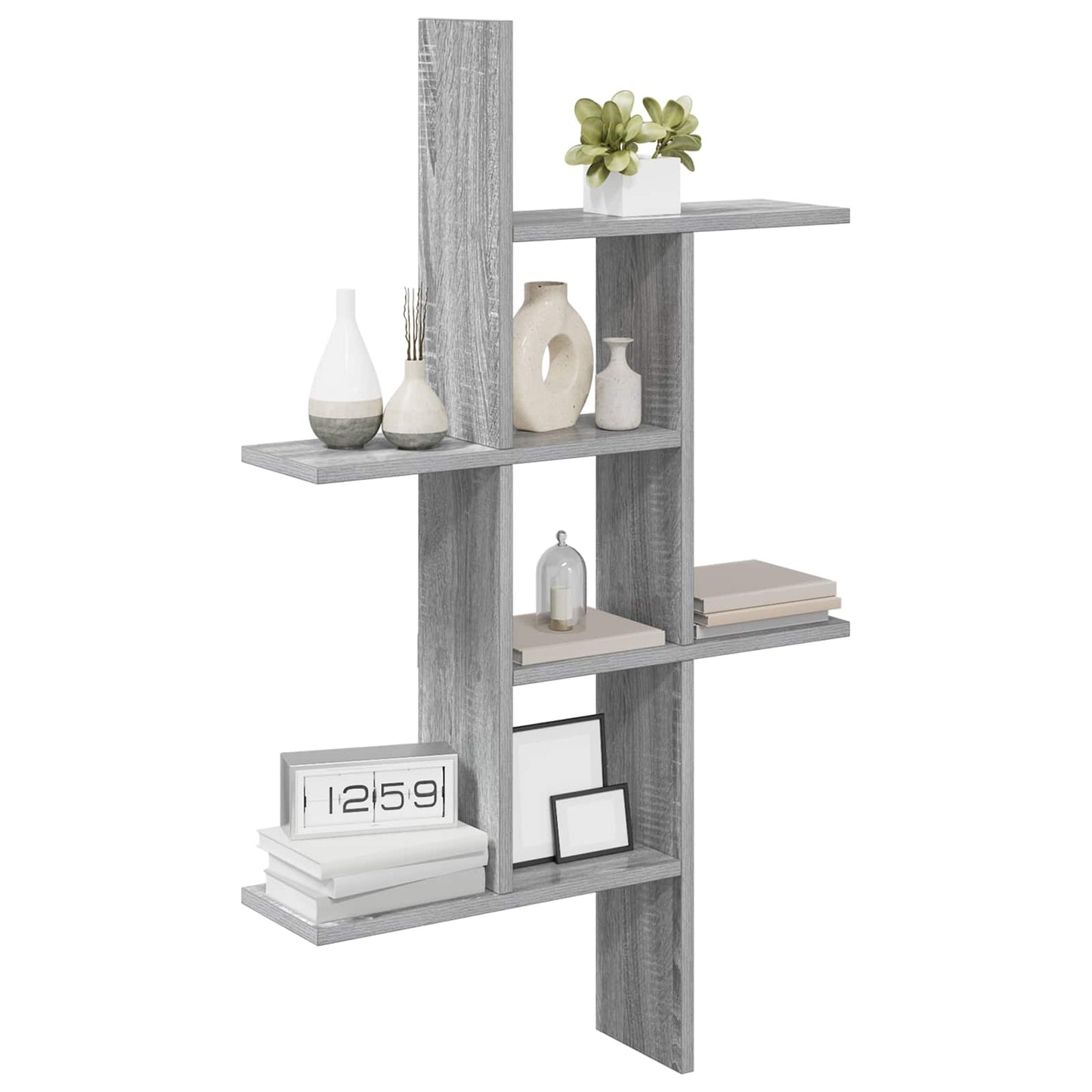 Wall Shelf Grey Sonoma 61 x 15 x 102 cm Engineered Wood
