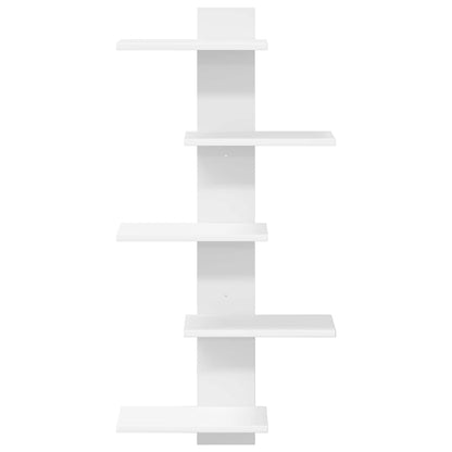 Wall Floating Shelf White 48.5 x 15 x 101 cm Engineered Wood