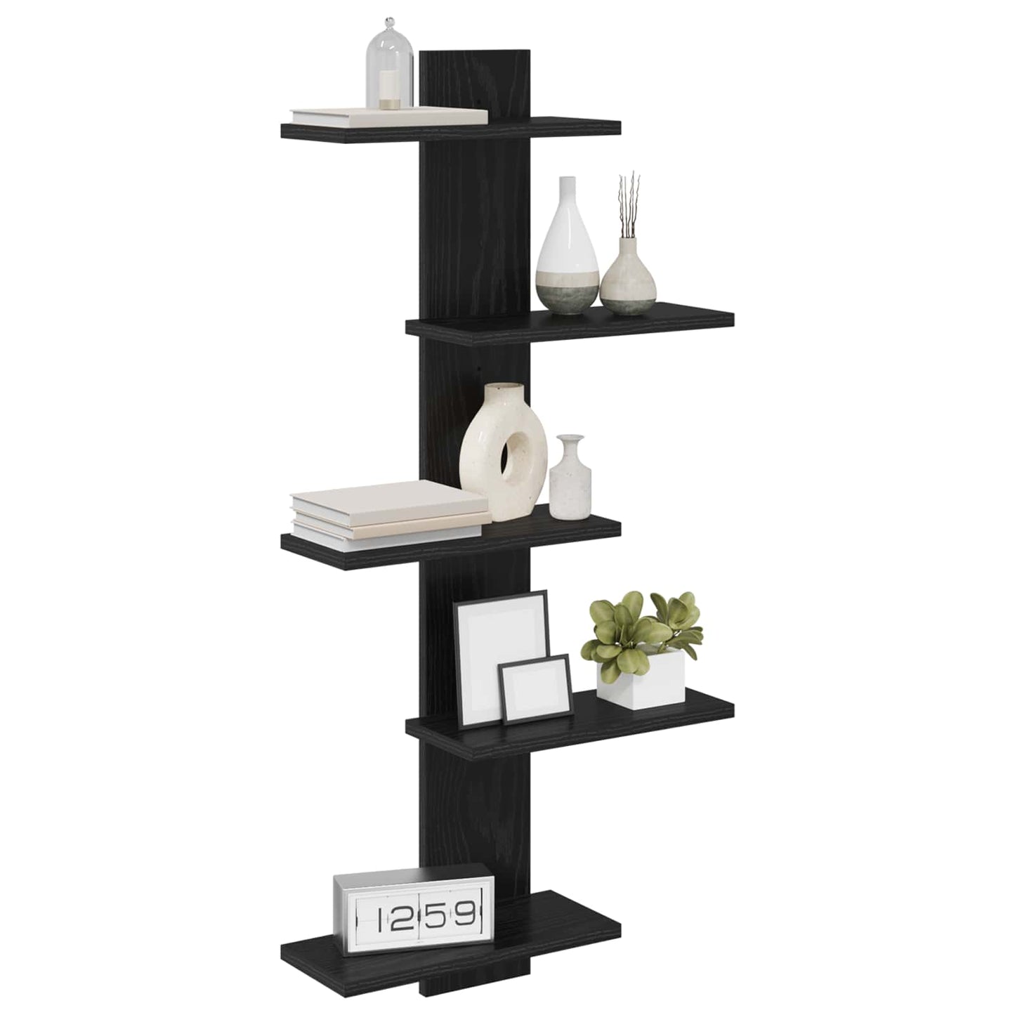 Wall Floating Shelf Black Oak 48.5 x 15 x 101 cm