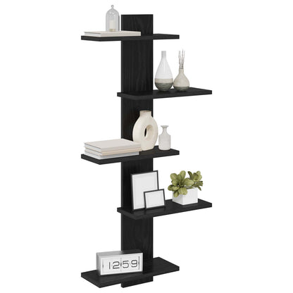 Wall Floating Shelf Black Oak 48.5 x 15 x 101 cm