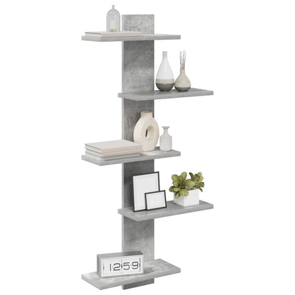 Wall Floating Shelf Concrete Grey 48.5 x 15 x 101 cm