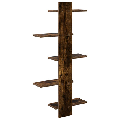Wall Floating Shelf Smoked Oak 48.5 x 15 x 101 cm