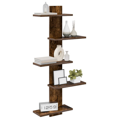 Wall Floating Shelf Smoked Oak 48.5 x 15 x 101 cm