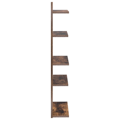 Wall Floating Shelf Smoked Oak 48.5 x 15 x 101 cm