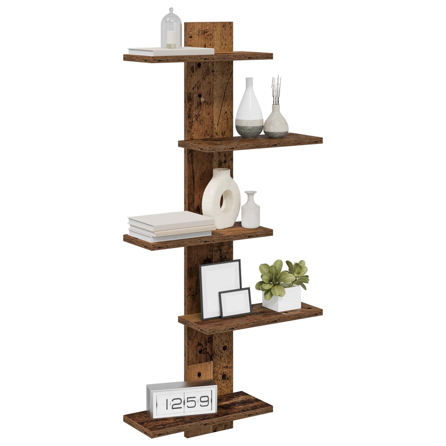 Wall Floating Shelf Old Wood 48.5 x 15 x 101 cm Engineered Wood