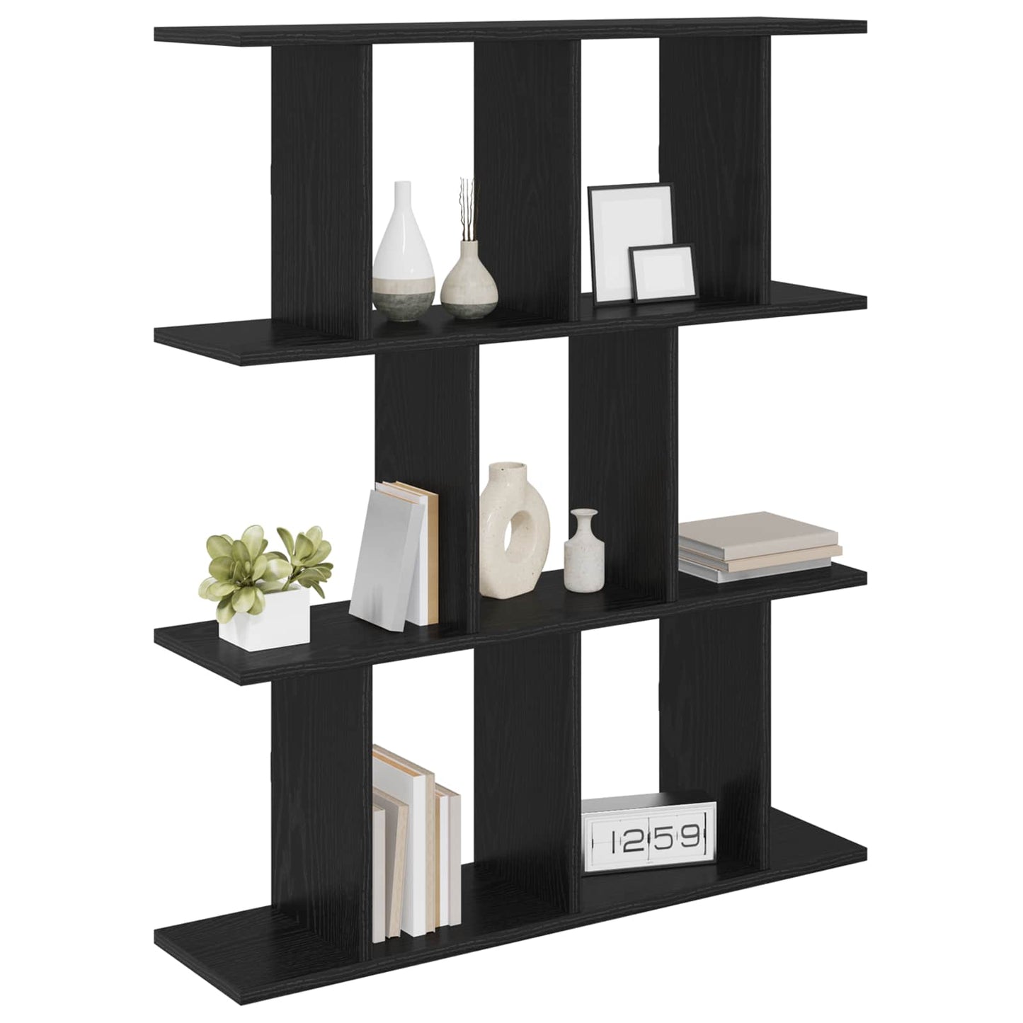 Wall Shelf Black Oak 80 x 20 x 96 cm Engineered Wood