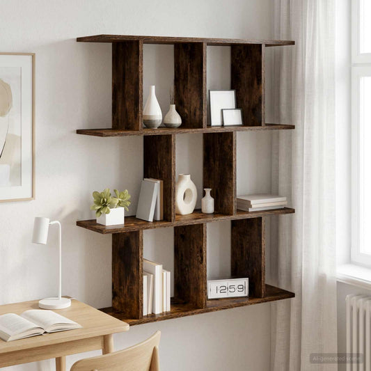 Wall Shelf Smoked Oak 80 x 20 x 96 cm Engineered Wood