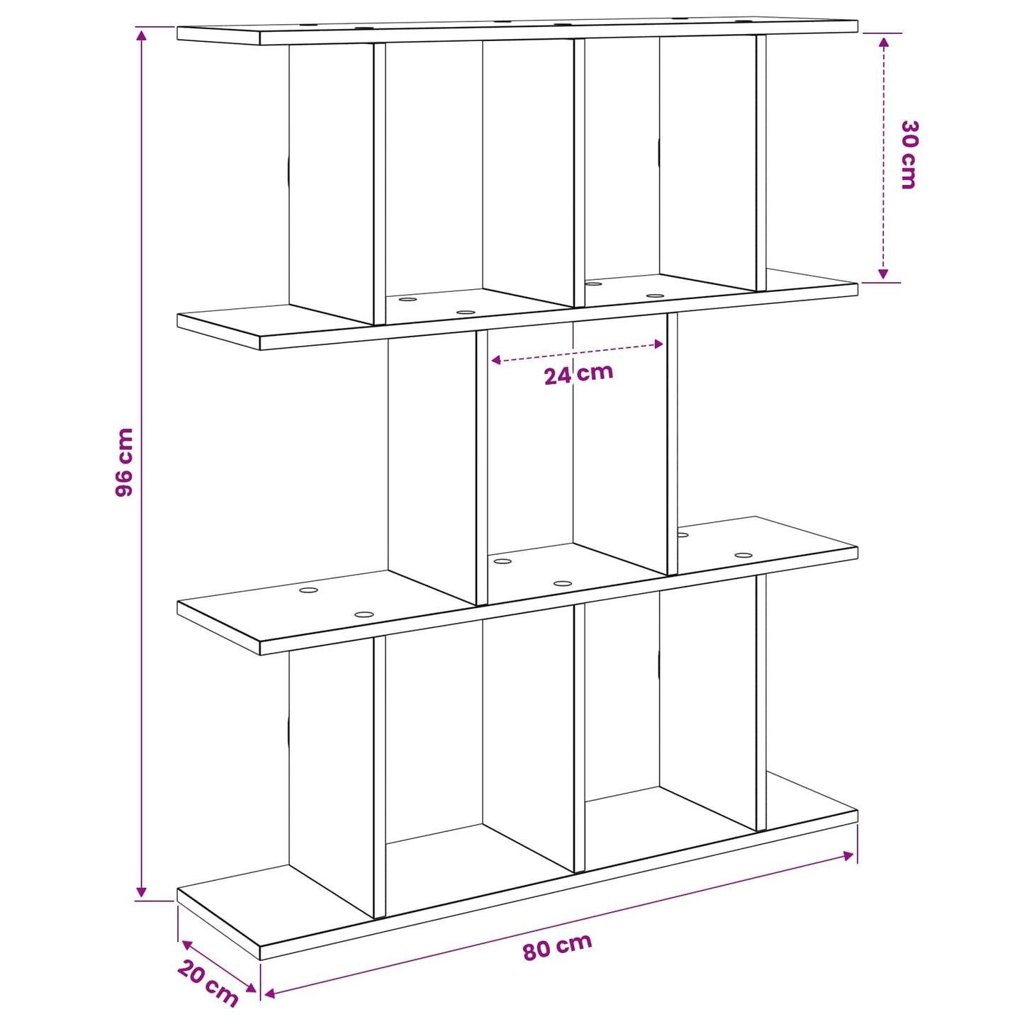 Wall Shelf Artisan Oak 80 x 20 x 96 cm Engineered Wood