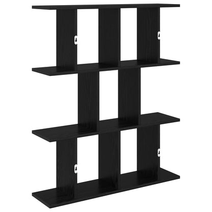 Wall Shelf Black Oak 102 x 20 x 96 cm Engineered Wood