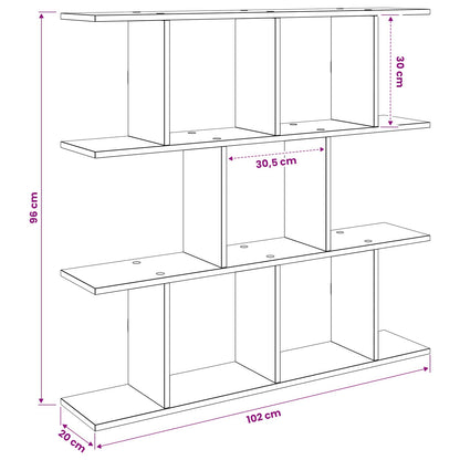 Wall Shelf Black Oak 102 x 20 x 96 cm Engineered Wood