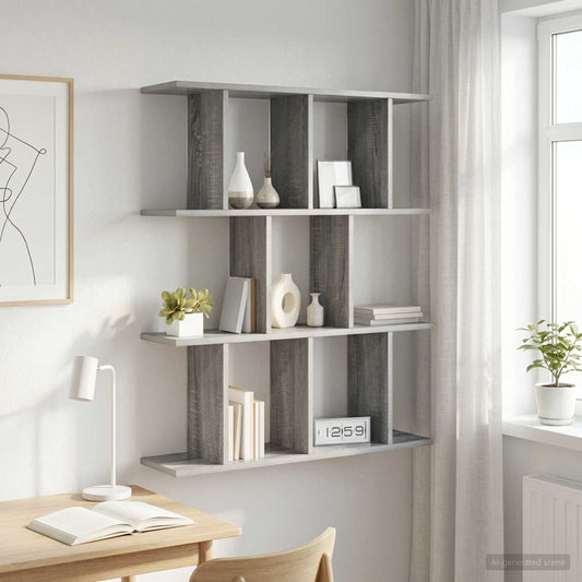 Wall Shelf Grey Sonoma 102 x 20 x 96 cm Engineered Wood