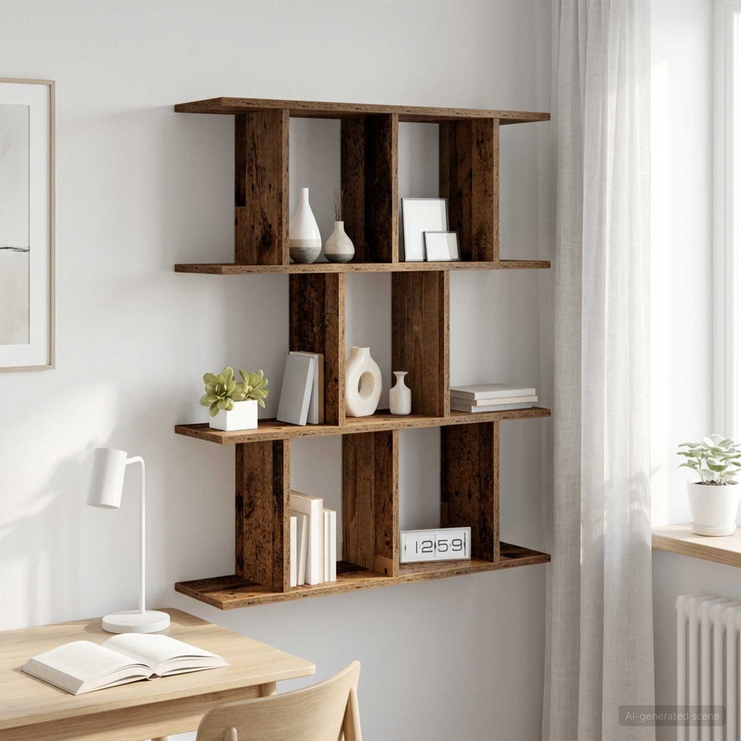 Wall Shelf Old Wood 102 x 20 x 96 cm Engineered Wood