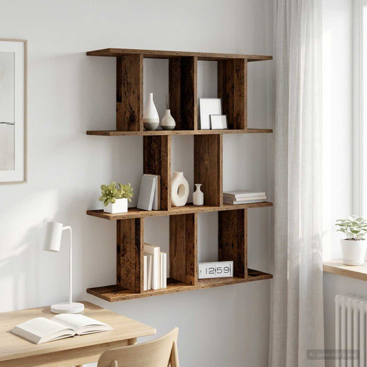 Wall Shelf Old Wood 102 x 20 x 96 cm Engineered Wood