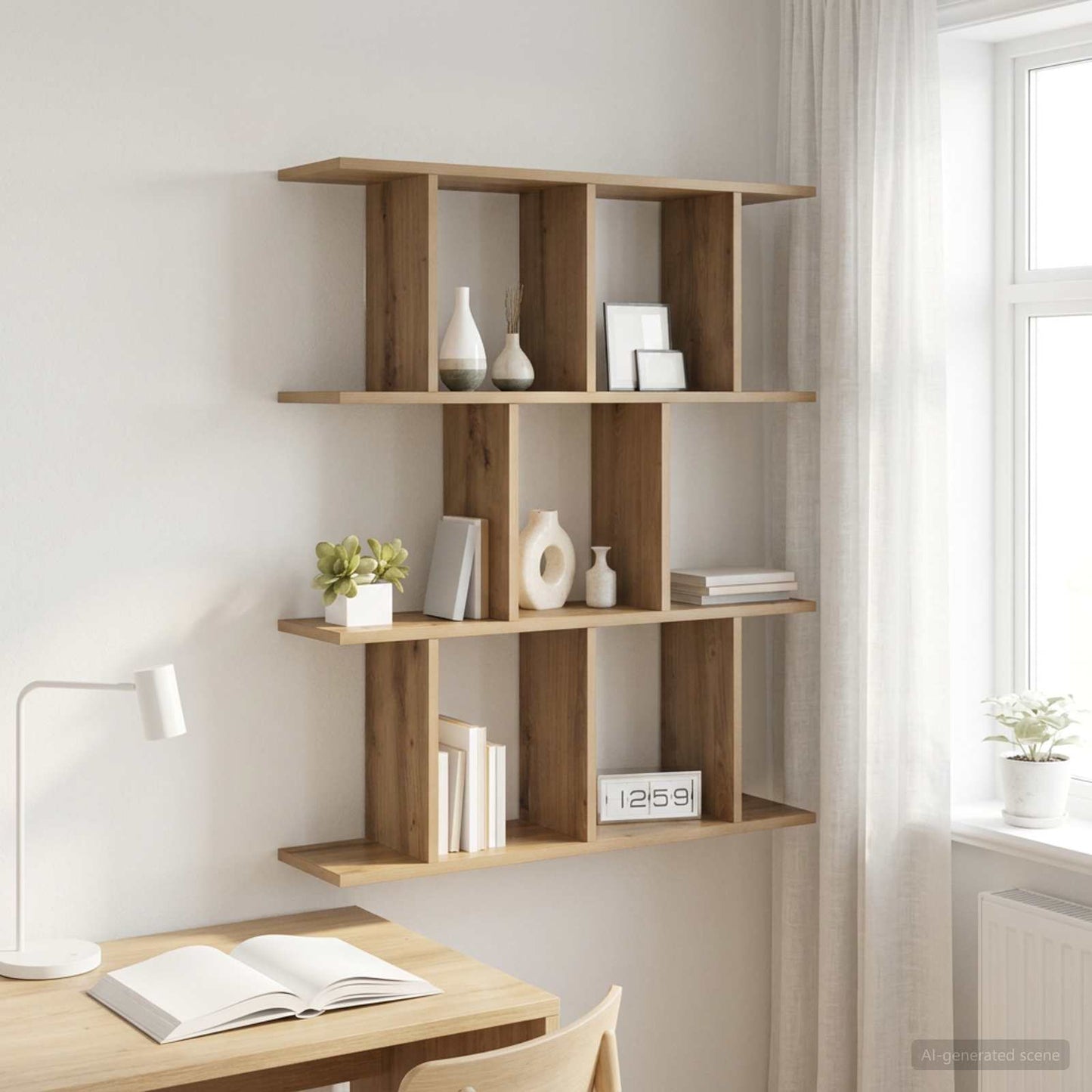 Wall Shelf Artisan Oak 102 x 20 x 96 cm Engineered Wood