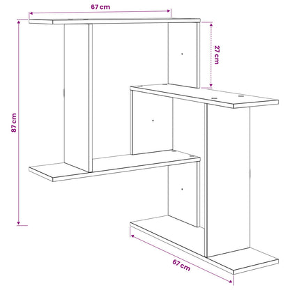 Wall Shelf Black Oak 67 x 67 x 87 cm Engineered Wood