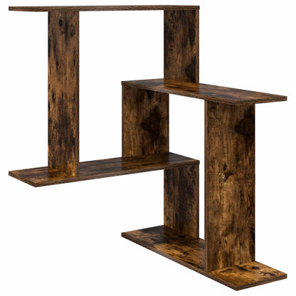 Wall Shelf Smoked Oak 67 x 67 x 87 cm Engineered Wood