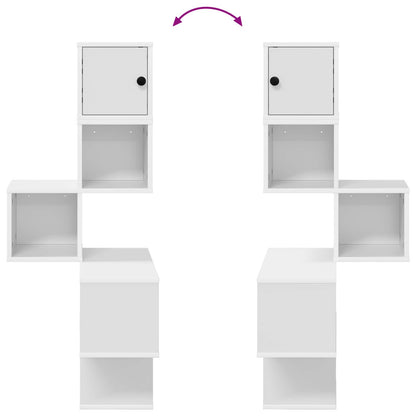 Wall Corner Shelf White 48 x 48 x 120 cm Engineered Wood