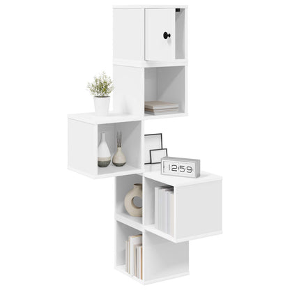 Wall Corner Shelf White 48 x 48 x 120 cm Engineered Wood