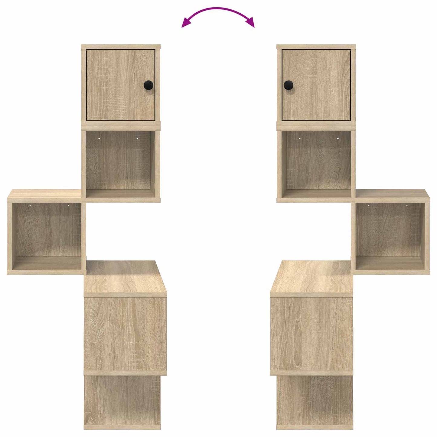 Wall Corner Shelf Sonoma Oak 48 x 48 x 120 cm Engineered Wood