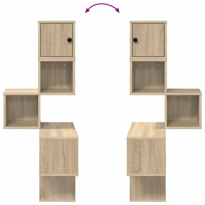 Wall Corner Shelf Sonoma Oak 48 x 48 x 120 cm Engineered Wood